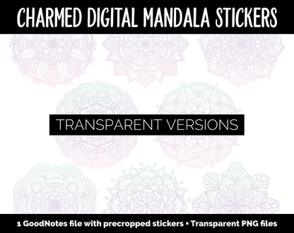Charmed Mandala Digital Planner Stickers | GoodNotes, iPad and Android | Gradient, Ombre, Coloring