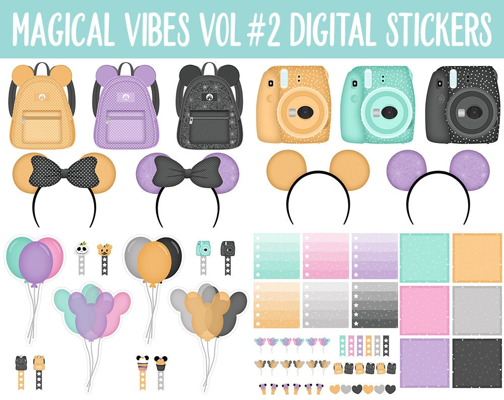 Magical Vibes Vol #2 Spooky Fun Digital Planner Stickers | GoodNotes, iPad and Android | Halloween, Scrapbook, Memories, Day at the Park