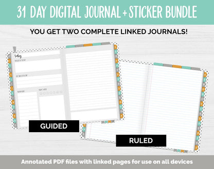 31 Day Digital Journal + Sticker Bundle | Harvest Theme