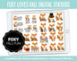 Foxy Loves Fall Digital Stickers | GoodNotes & iPad | Thanksgiving, Fox, Kawaii, Adulting, Moods, Tasks, November