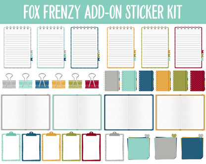 Fox Frenzy Add-On Digital Stickers | GoodNotes & iPad | Fall, Trackers, Budget, Fitness, Health, Habits