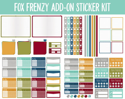 Fox Frenzy Add-On Digital Stickers | GoodNotes & iPad | Fall, Trackers, Budget, Fitness, Health, Habits