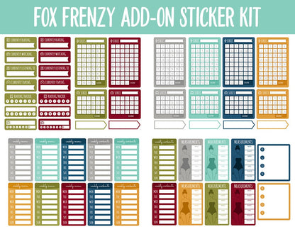 Fox Frenzy Add-On Digital Stickers | GoodNotes & iPad | Fall, Trackers, Budget, Fitness, Health, Habits