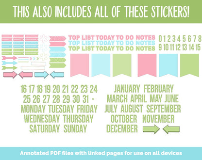 31 Day Digital Journal + Sticker Bundle | Jolly Theme