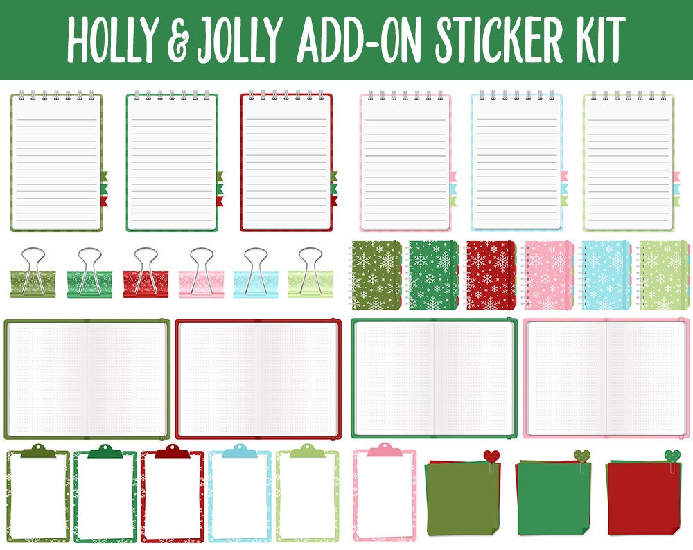 Holly & Jolly Add-On Digital Stickers | GoodNotes | iPad and Android | Winter, Christmas, Trackers, Budget, Fitness, Health, Habits