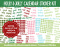 Holly & Jolly Calendar Essentials Digital Planner Stickers | GoodNotes, iPad and Android | Dates, Days of the Week, Months