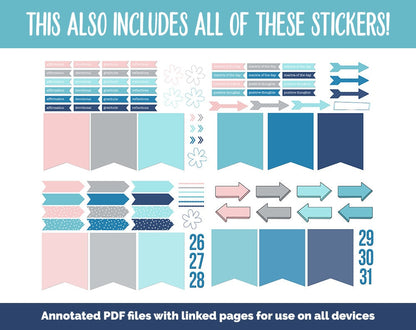 31 Day Digital Journal + Sticker Bundle | Polar Theme