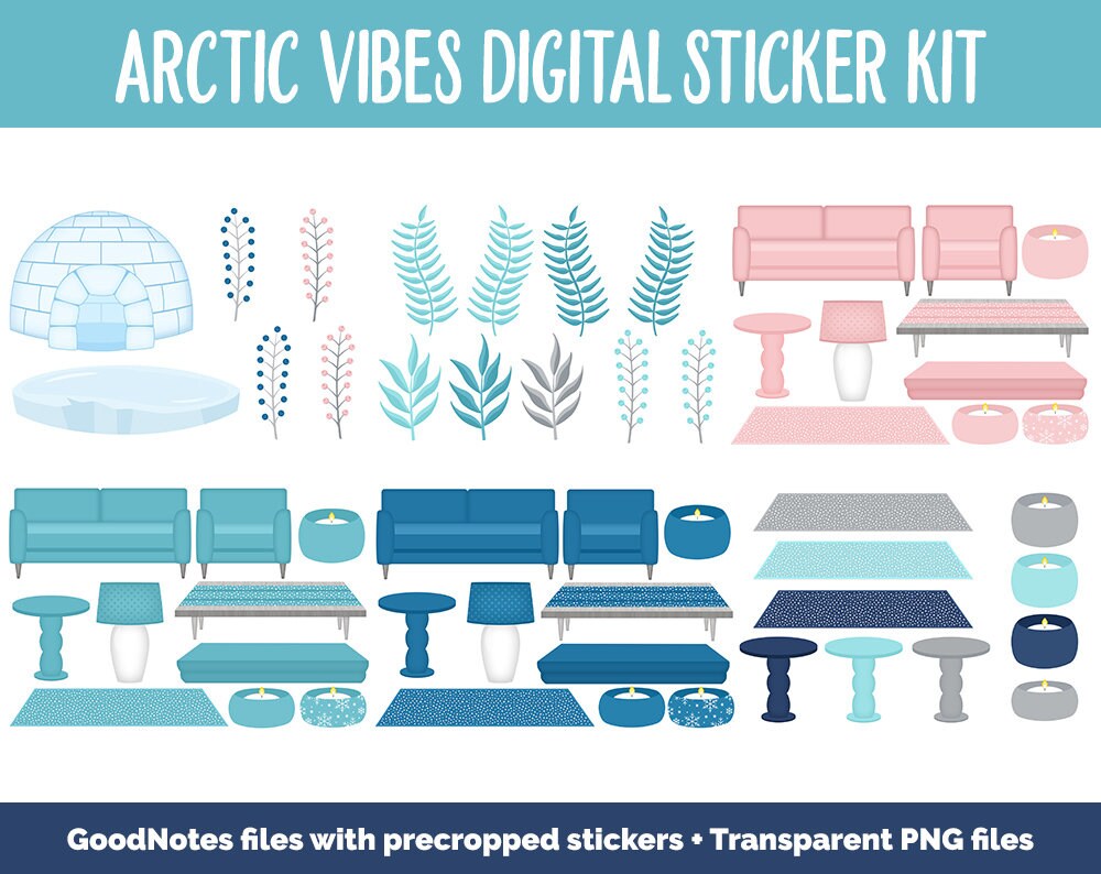 Arctic Vibes Digital Sticker Mega Bundle | Polar Theme