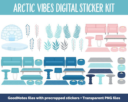 Arctic Vibes Digital Sticker Mega Bundle | Polar Theme
