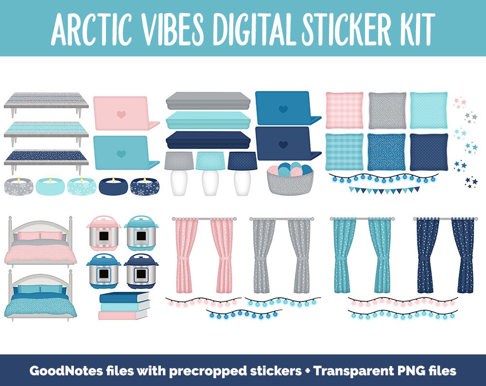 Arctic Vibes Digital Sticker Mega Bundle | Polar Theme
