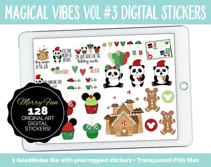 Magical Vibes Vol #3 Merry Fun Digital Planner Stickers | GoodNotes, iPad and Android | Christmas, Scrapbook, Memories, Day at the Park