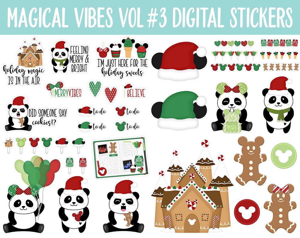Magical Vibes Vol #3 Merry Fun Digital Planner Stickers | GoodNotes, iPad and Android | Christmas, Scrapbook, Memories, Day at the Park