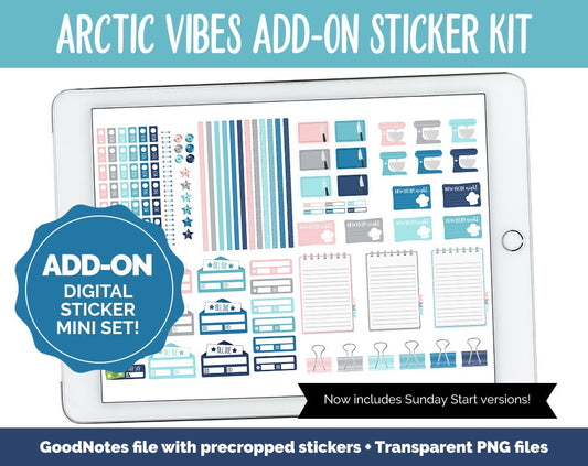 Arctic Vibes Add-On Digital Stickers | Polar Theme