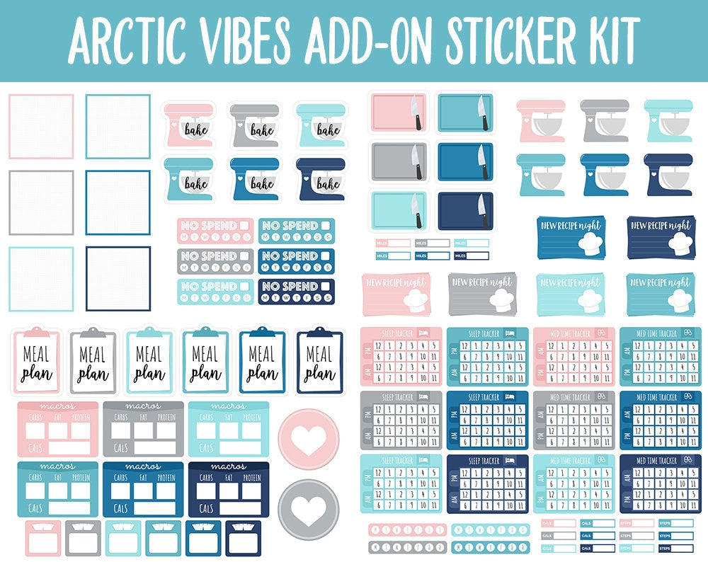 Arctic Vibes Add-On Digital Stickers | Polar Theme