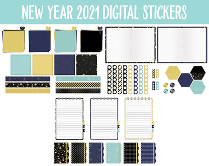 New Year 2021 Digital Planner Stickers | GoodNotes, iPad and Android