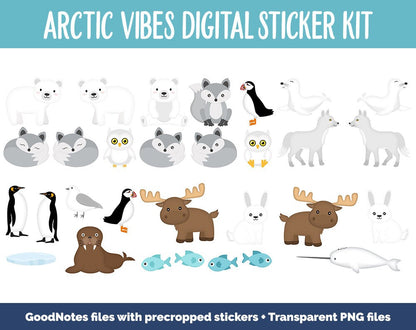 Arctic Vibes Digital Sticker Mega Bundle | Polar Theme