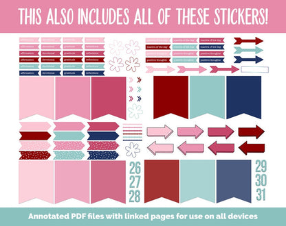 31 Day Digital Journal + Sticker Bundle | Harmony Theme