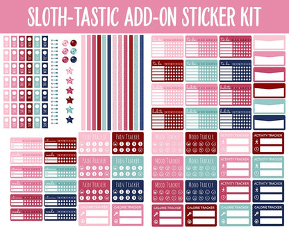 Sloth-tastic Add-On Digital Stickers | GoodNotes & iPad | Valentine, Trackers, Budget, Fitness, Health, Habits