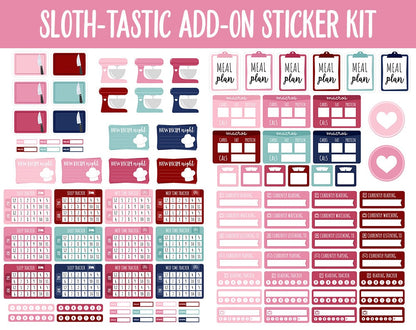 Sloth-tastic Add-On Digital Stickers | GoodNotes & iPad | Valentine, Trackers, Budget, Fitness, Health, Habits