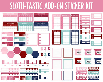 Sloth-tastic Add-On Digital Stickers | GoodNotes & iPad | Valentine, Trackers, Budget, Fitness, Health, Habits