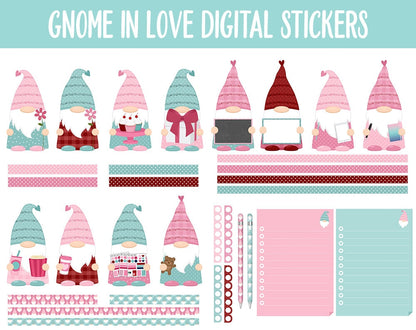 Gnome in Love Digital Planner Stickers | GoodNotes, iPad and Android | Valentine's Day, Tasks, Adulting