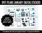 Spot Plans January Digital Stickers | GoodNotes, iPad and Android | Winter, Adulting, Planning