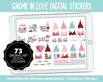 Gnome in Love Digital Planner Stickers | GoodNotes, iPad and Android | Valentine's Day, Tasks, Adulting