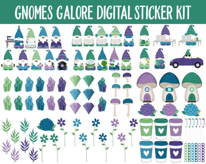 Gnomes Galore Digital Sticker Mega Bundle | GoodNotes & iPad | March, Spring, Garden, Kawaii, Adulting, Moods, Tasks