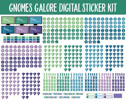 Gnomes Galore Digital Sticker Mega Bundle | GoodNotes & iPad | March, Spring, Garden, Kawaii, Adulting, Moods, Tasks
