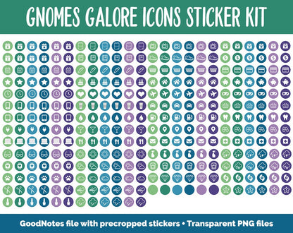 Gnomes Galore Icon Digital Planner Stickers | GoodNotes, iPad and Android | Icons, Life, Weather, Everyday