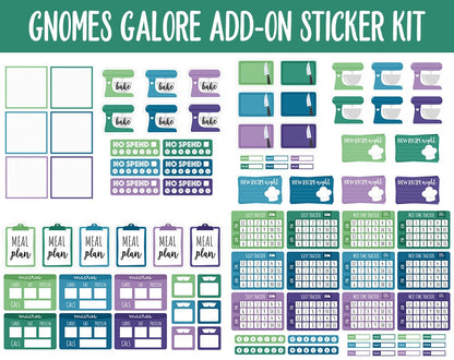 Gnomes Galore Add-On Digital Stickers | GoodNotes & iPad | Trackers, Budget, Fitness, Health, Habits