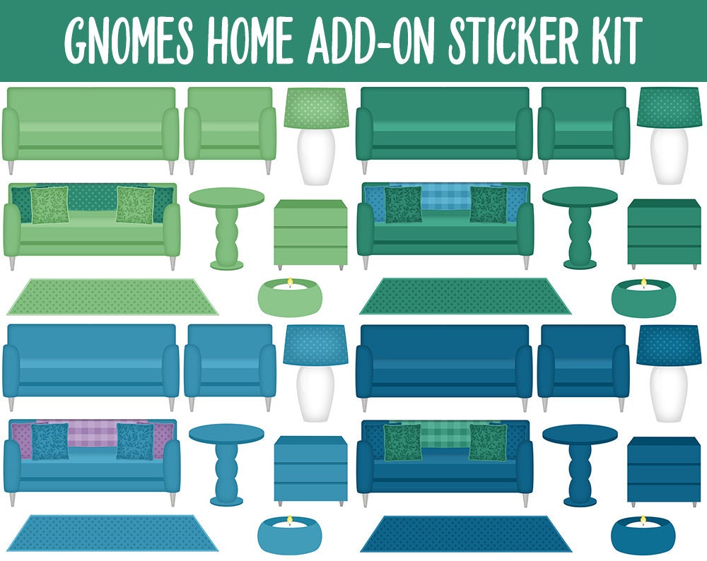 Gnomes Galore Home Digital Stickers | GoodNotes & iPad | Furniture, Decor