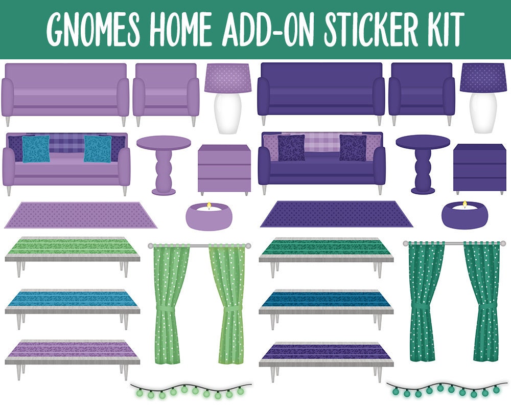 Gnomes Galore Home Digital Stickers | GoodNotes & iPad | Furniture, Decor