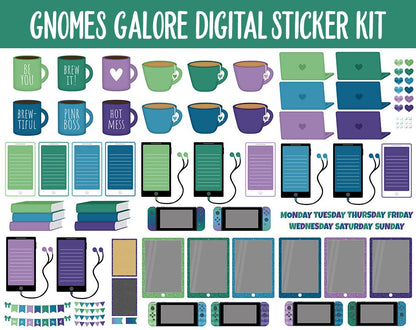 Gnomes Galore Digital Sticker Mega Bundle | GoodNotes & iPad | March, Spring, Garden, Kawaii, Adulting, Moods, Tasks