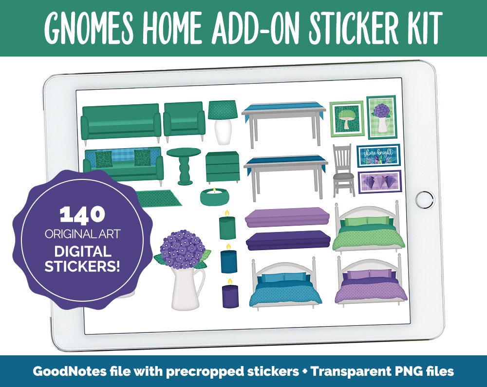 Gnomes Galore Home Digital Stickers | GoodNotes & iPad | Furniture, Decor
