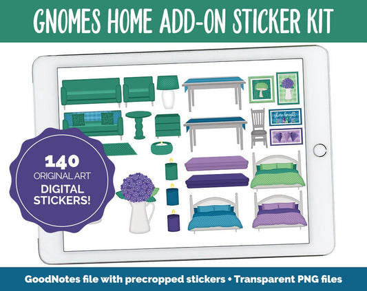 Gnomes Galore Home Digital Stickers | GoodNotes & iPad | Furniture, Decor