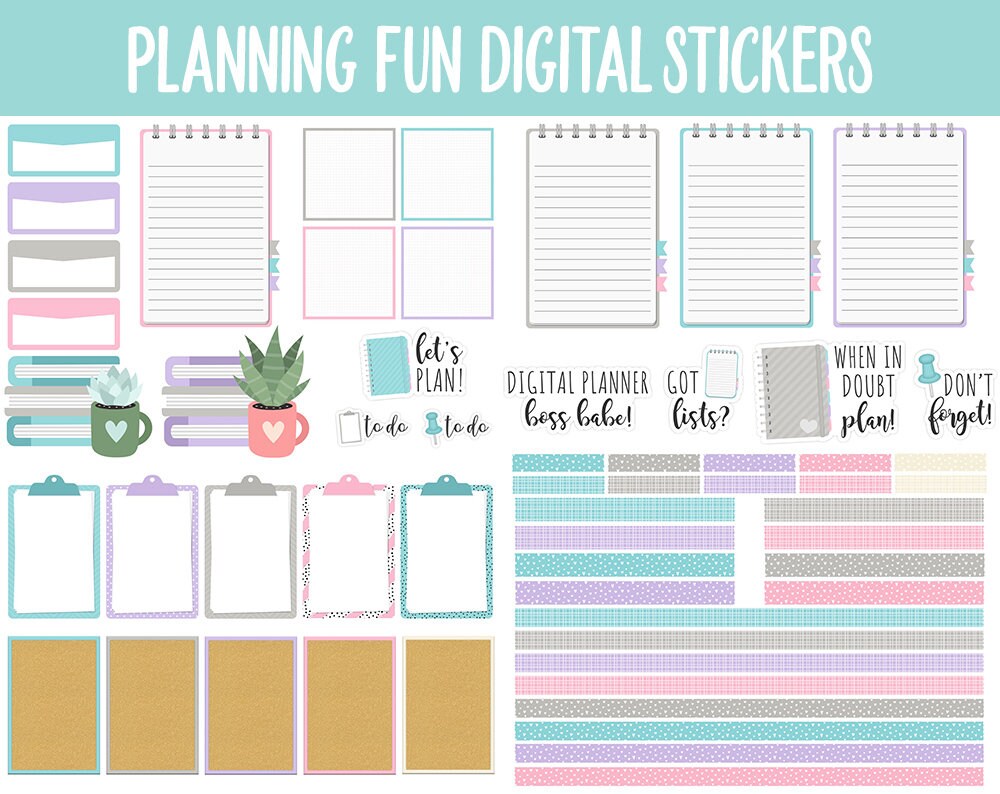 Planning Fun Digital Stickers | GoodNotes, iPad and Android | Digital Planning
