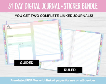 31 Day Digital Journal + Sticker Bundle | Whimsical Theme