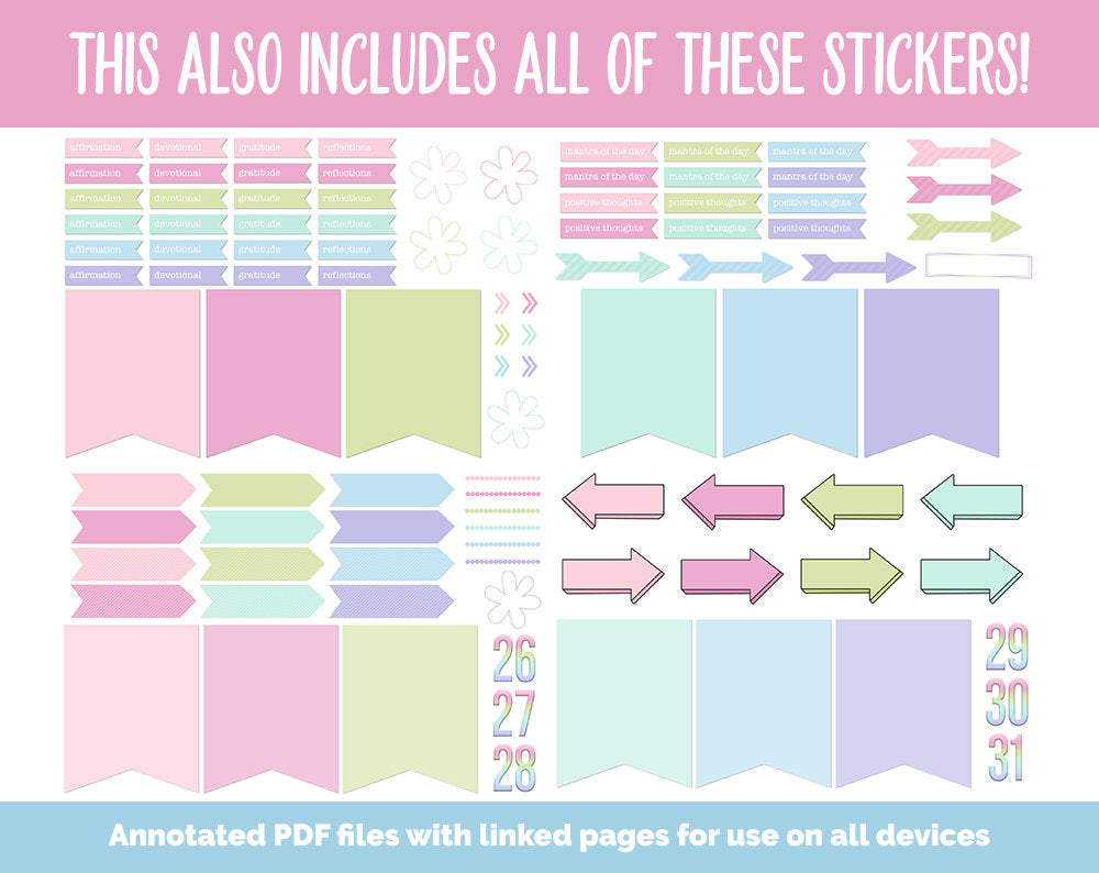 31 Day Digital Journal + Sticker Bundle | Whimsical Theme
