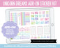 Unicorn Dreams Add-On Digital Stickers | GoodNotes & iPad | Trackers, Budget, Fitness, Health, Habits