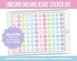 Unicorn Dreams Icon Digital Planner Stickers | GoodNotes, iPad and Android | Icons, Life, Weather, Everyday