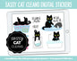 Sassy Cat Cleans Digital Stickers | GoodNotes, iPad and Android | Household, Chores, Funny, Feline, Adulting