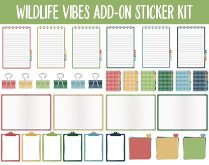Wildlife Vibes Add-On Digital Stickers | GoodNotes & iPad | Trackers, Budget, Fitness, Health, Habits