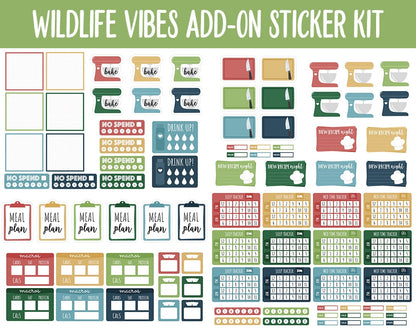 Wildlife Vibes Add-On Digital Stickers | GoodNotes & iPad | Trackers, Budget, Fitness, Health, Habits