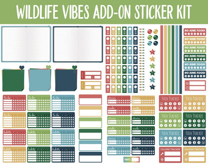 Wildlife Vibes Add-On Digital Stickers | GoodNotes & iPad | Trackers, Budget, Fitness, Health, Habits