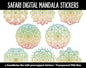 Safari Mandala Digital Planner Stickers | GoodNotes, iPad and Android | Gradient, Ombre, Coloring