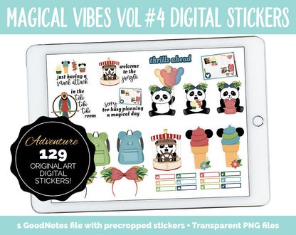 Magical Vibes Vol #4 Adventure Digital Planner Stickers | GoodNotes, iPad and Android | Jungle, Scrapbook, Memories, Day at the Park