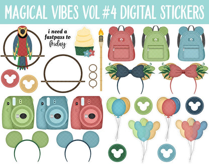 Magical Vibes Vol #4 Adventure Digital Planner Stickers | GoodNotes, iPad and Android | Jungle, Scrapbook, Memories, Day at the Park