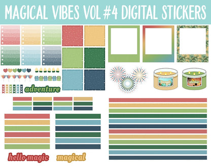 Magical Vibes Vol #4 Adventure Digital Planner Stickers | GoodNotes, iPad and Android | Jungle, Scrapbook, Memories, Day at the Park