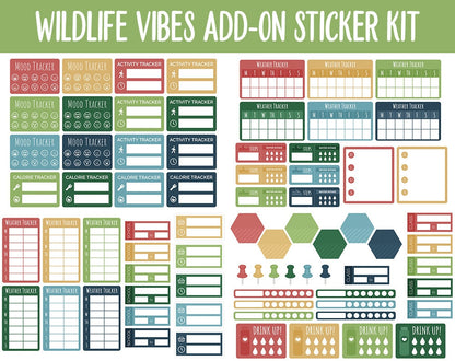 Wildlife Vibes Add-On Digital Stickers | GoodNotes & iPad | Trackers, Budget, Fitness, Health, Habits